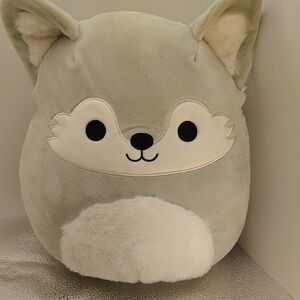 Adorable Plush Fox Pillow - Green and White